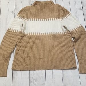 French Connection Small Brown and white block colored Turtleneck sweater